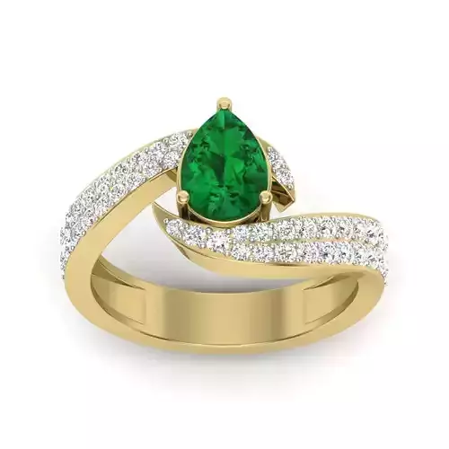 Solitaire Wedding Engagement Pear Stone Ring