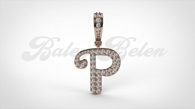 Pendant alphabet berkshire P medium 3D print model