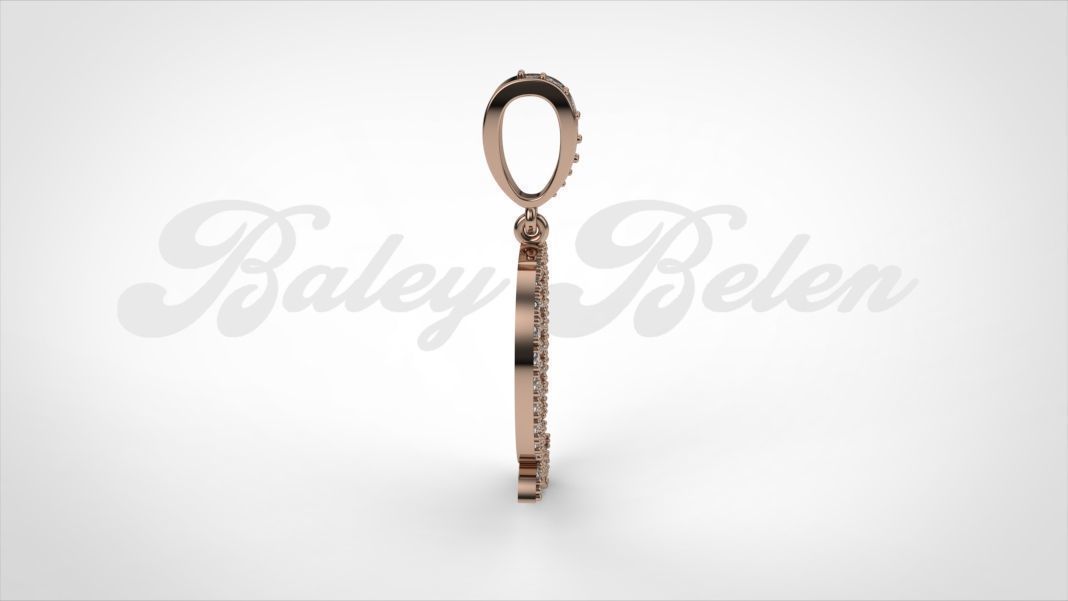 Pendant alphabet berkshire Q medium  3D print model_2