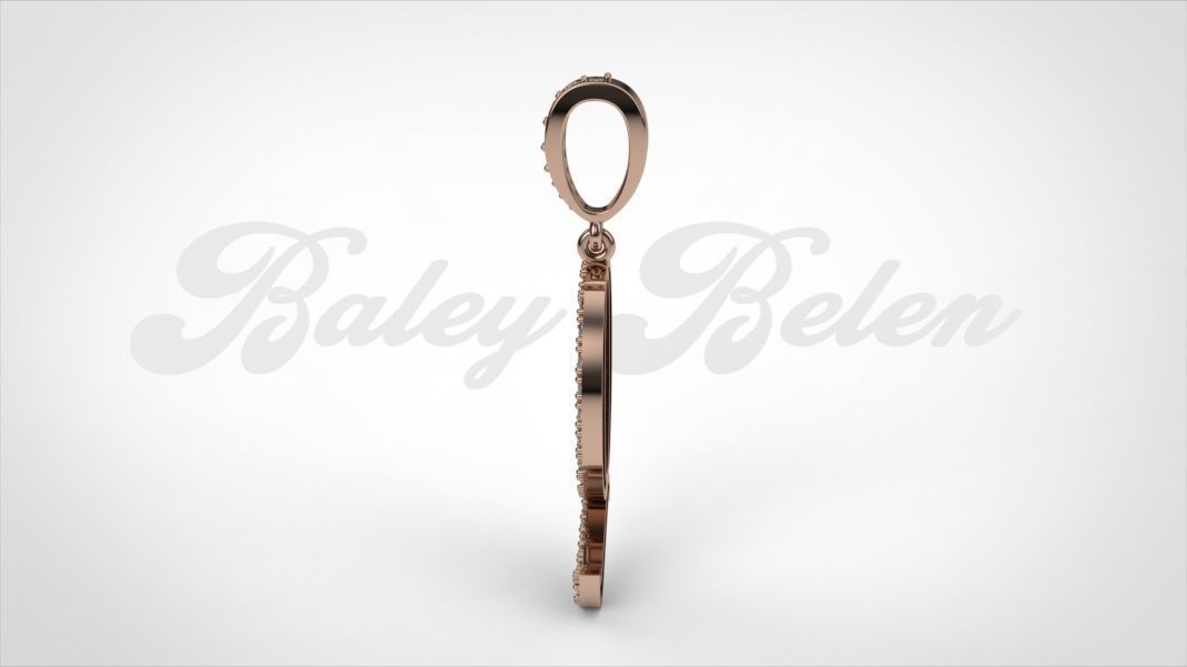 Pendant alphabet berkshire Q medium  3D print model_6