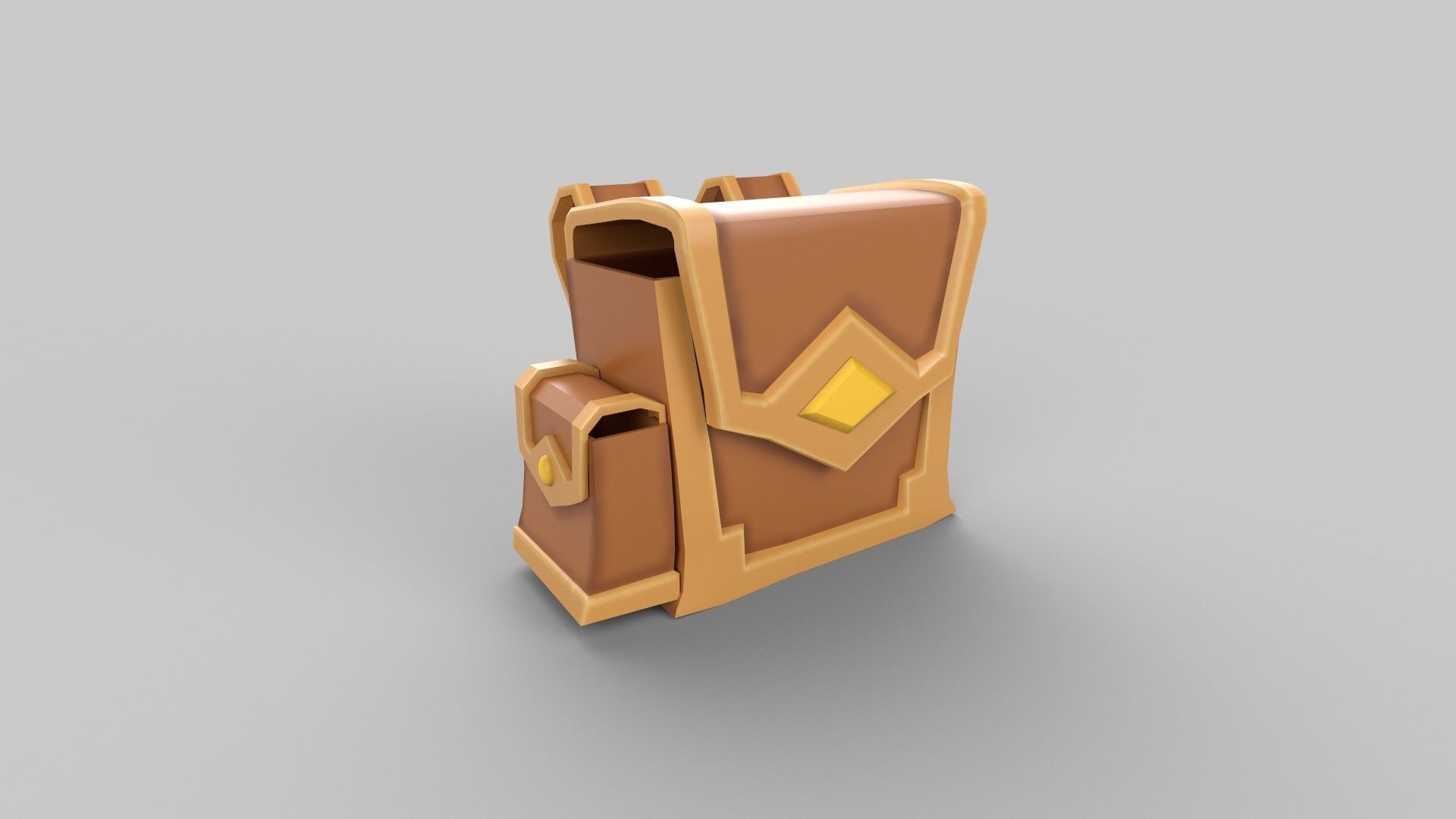 stylized bag Low-poly 3D model_2