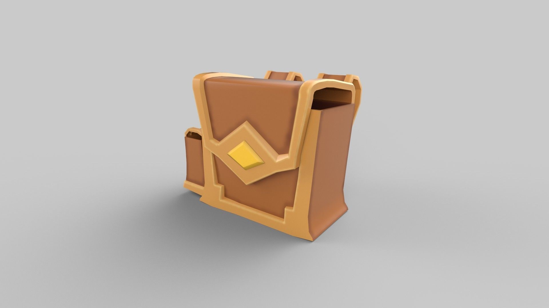 stylized bag Low-poly 3D model_1