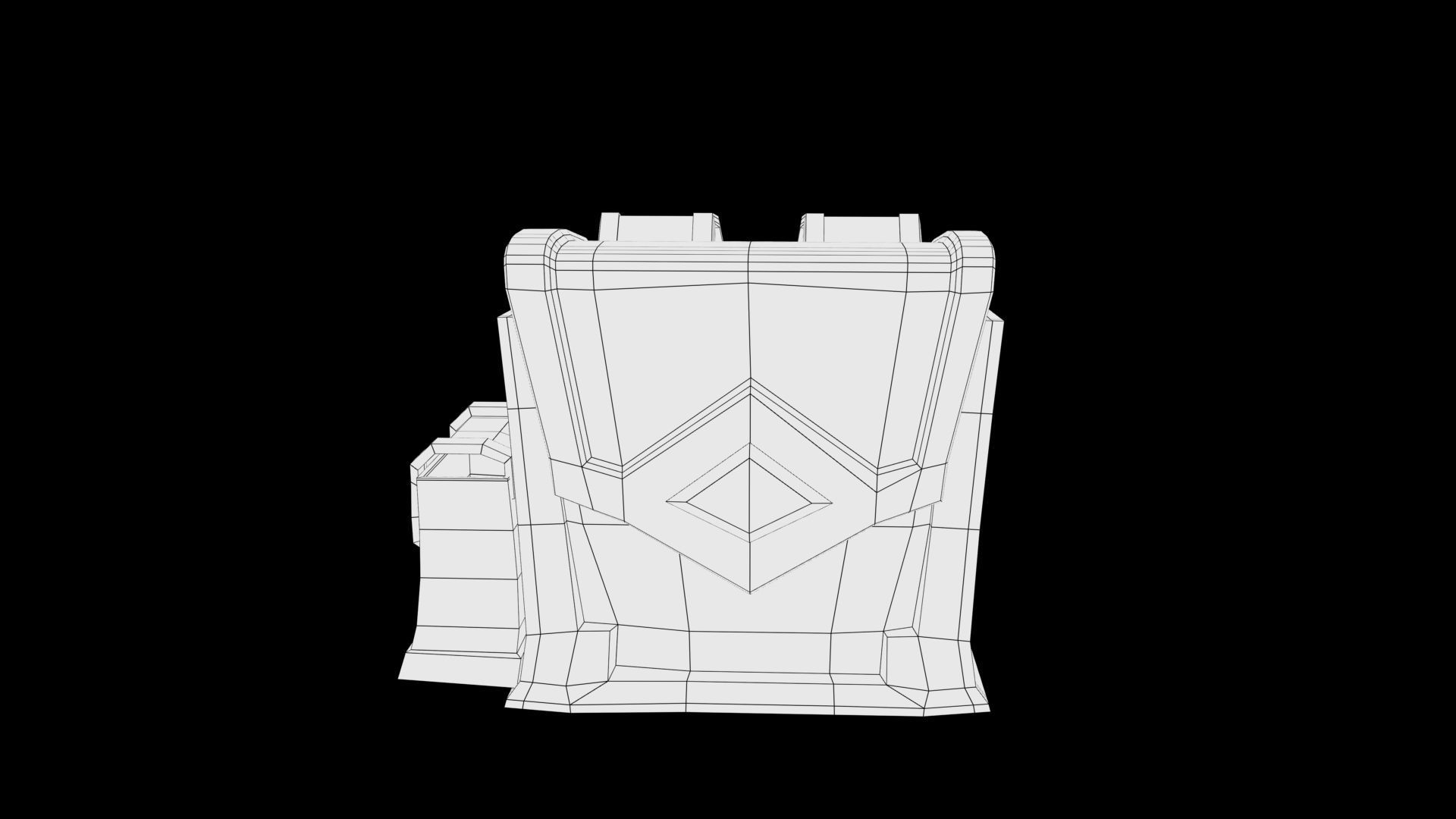 stylized bag Low-poly 3D model_5