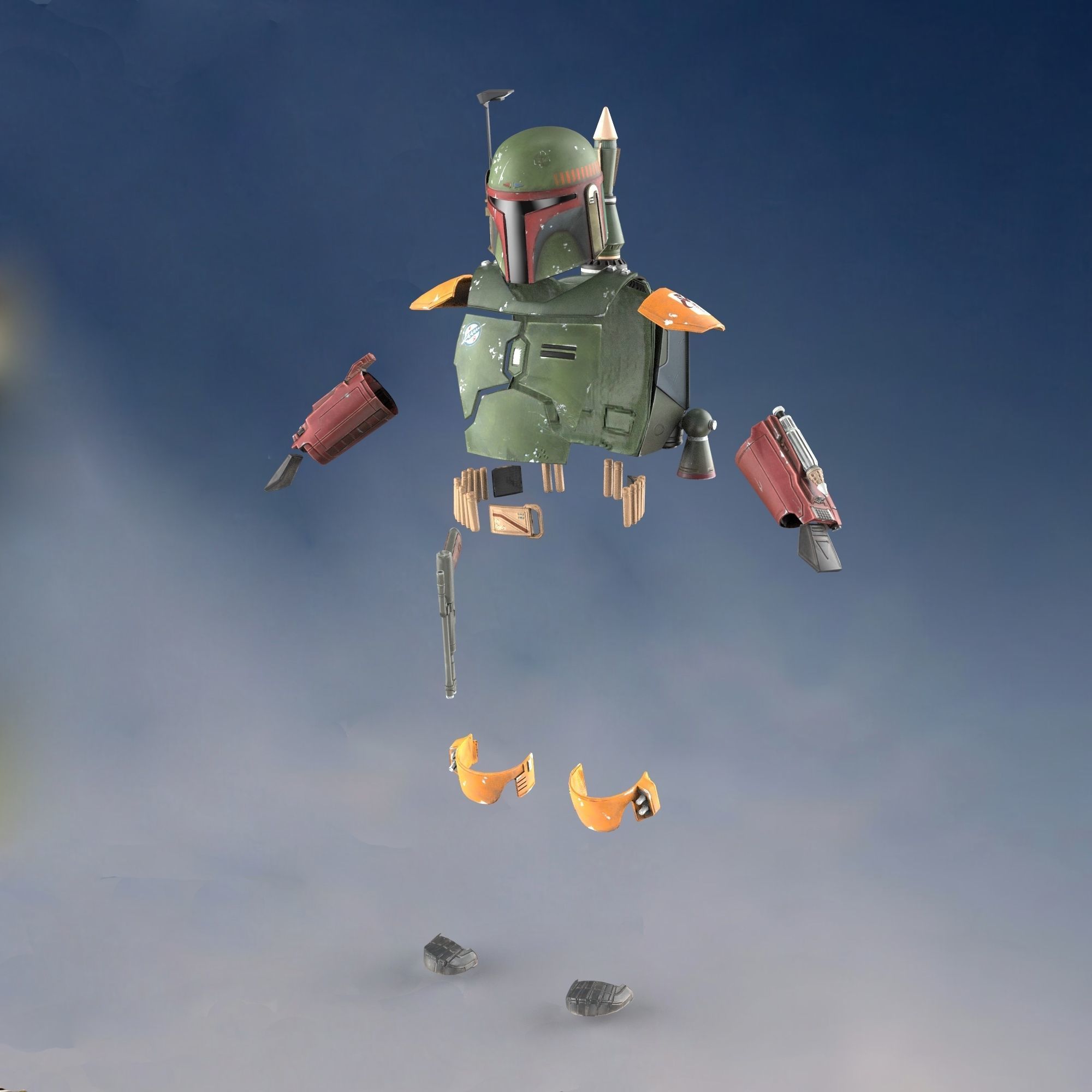 The Book of Boba Fett Full Accurate Wearable Armor with Jetpack 3D print model_35