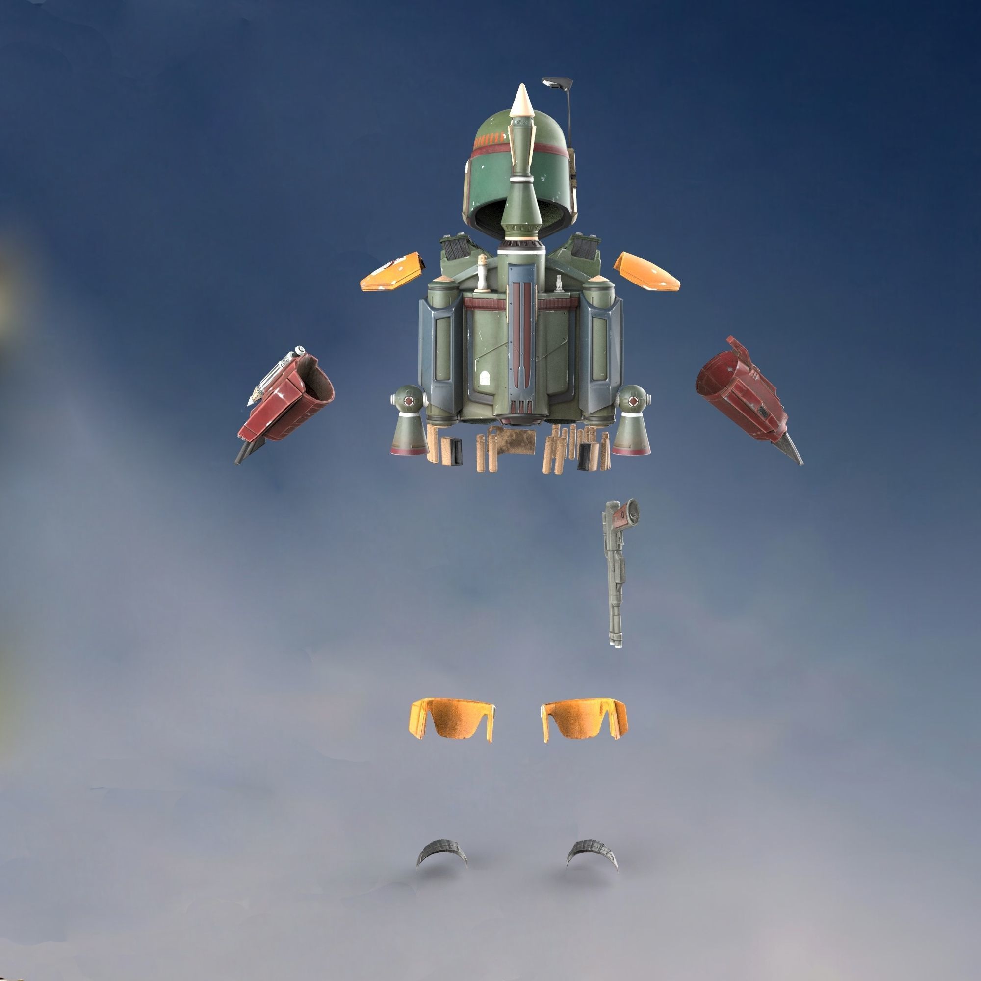 The Book of Boba Fett Full Accurate Wearable Armor with Jetpack 3D print model_31