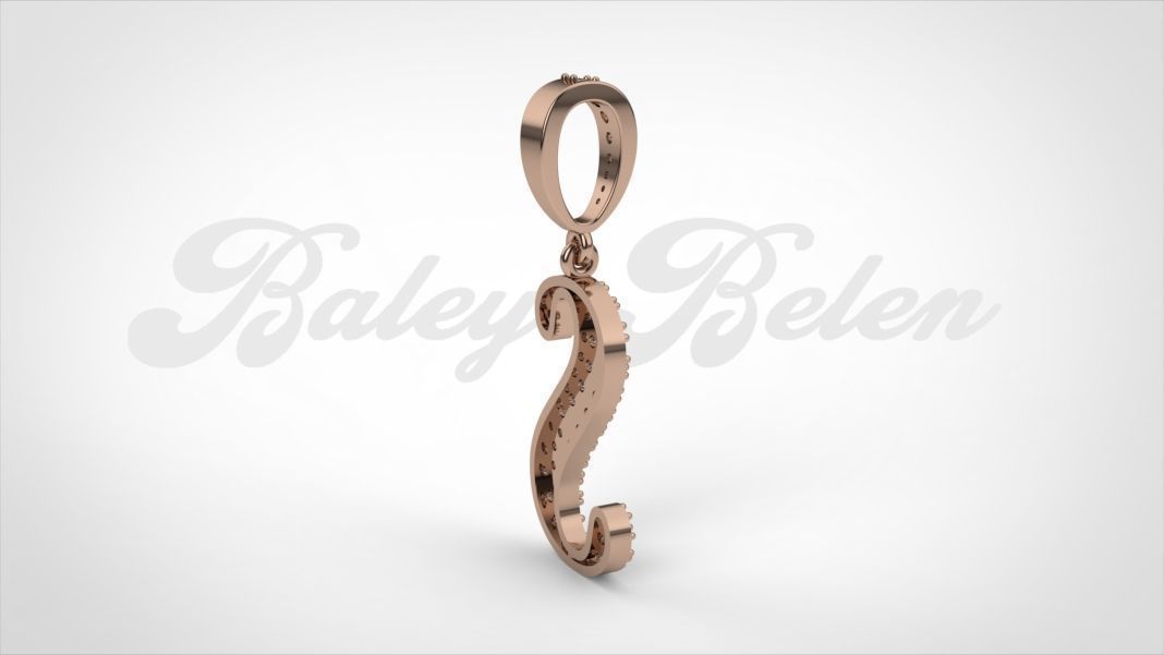 Pendant alphabet berkshire S  medium  3D print model_3