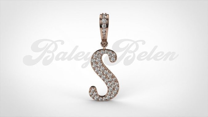 Pendant alphabet berkshire S  medium  3D print model