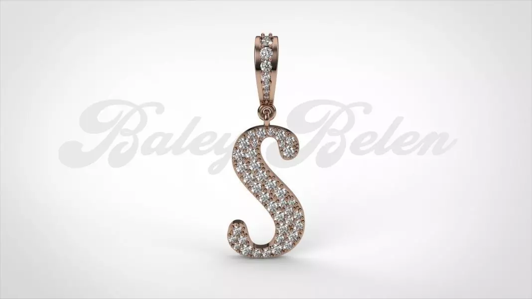 Pendant alphabet berkshire S  medium  3D print model_0