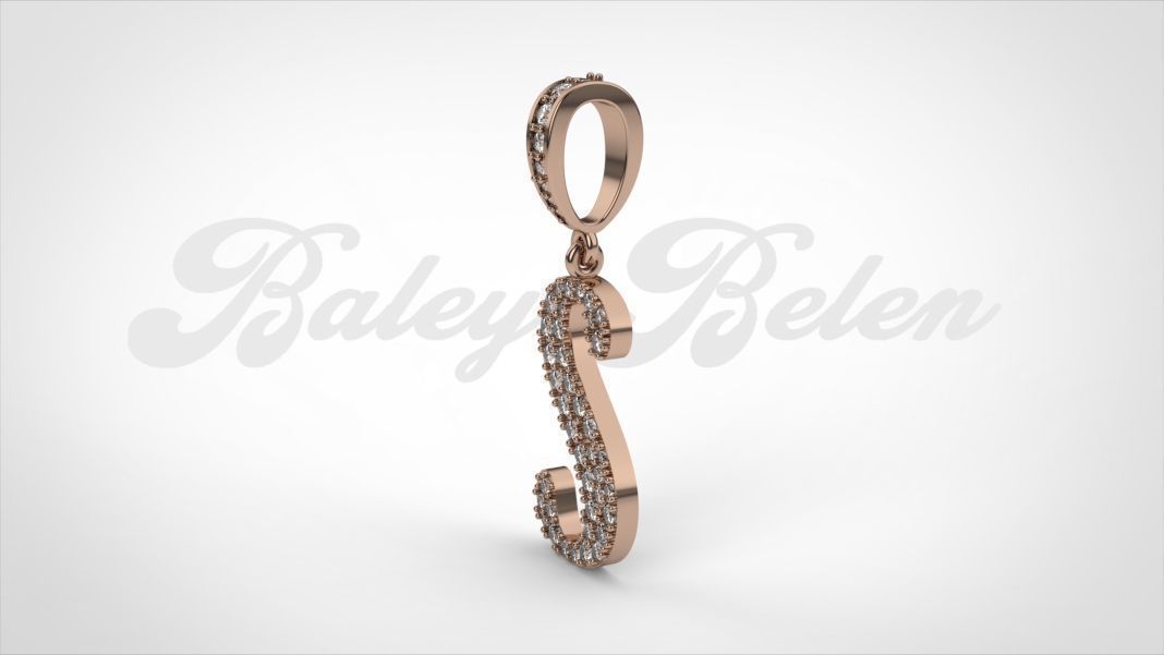 Pendant alphabet berkshire S  medium  3D print model_6