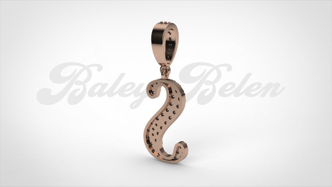 Pendant alphabet berkshire S  medium  3D print model_11