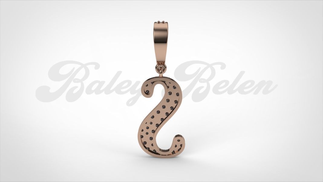Pendant alphabet berkshire S  medium  3D print model_10