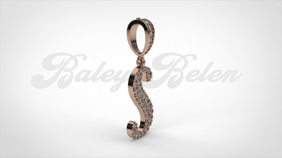 Pendant alphabet berkshire S  medium  3D print model_2