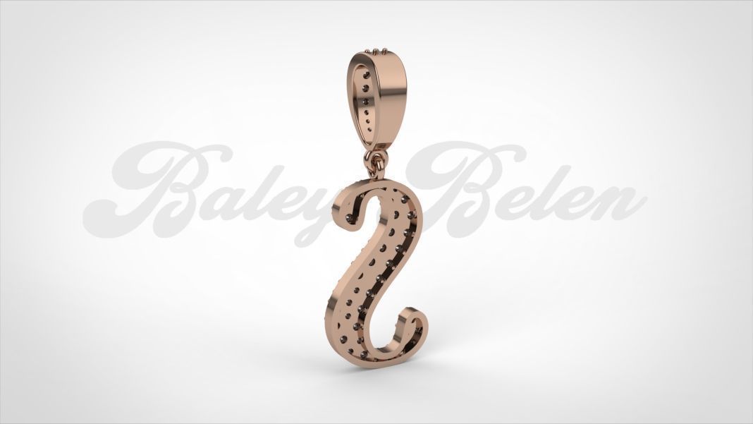 Pendant alphabet berkshire S  medium  3D print model_9