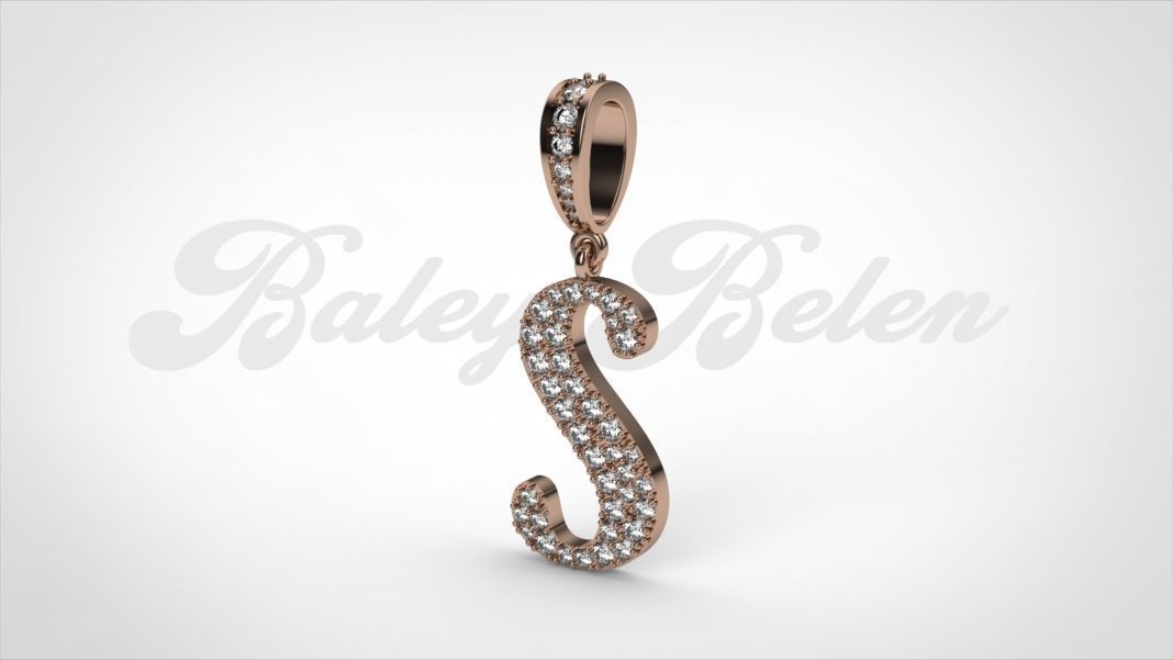 Pendant alphabet berkshire S  medium  3D print model_5