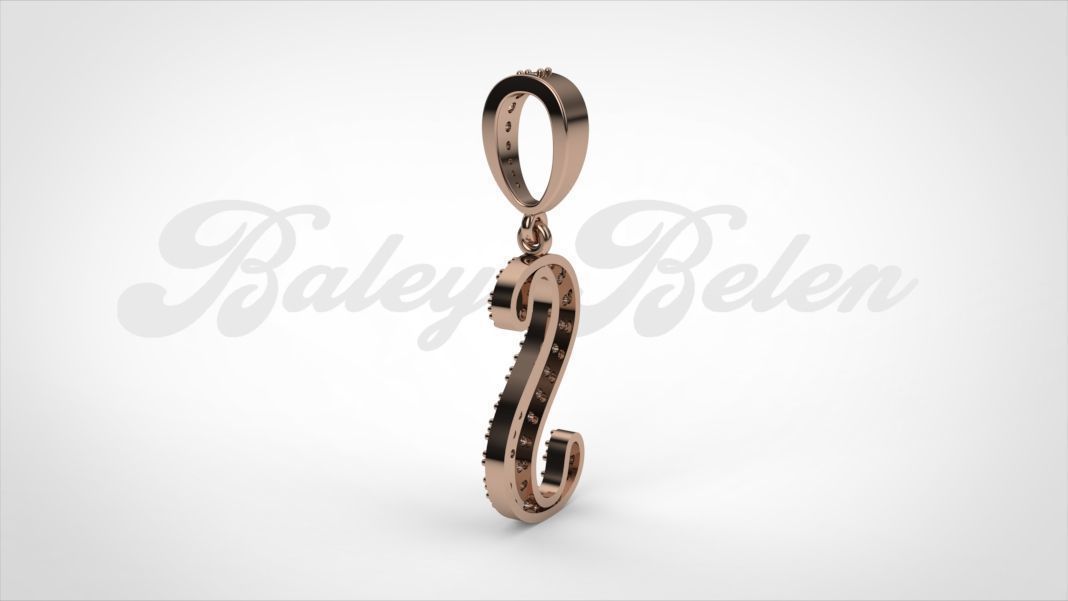 Pendant alphabet berkshire S  medium  3D print model_8