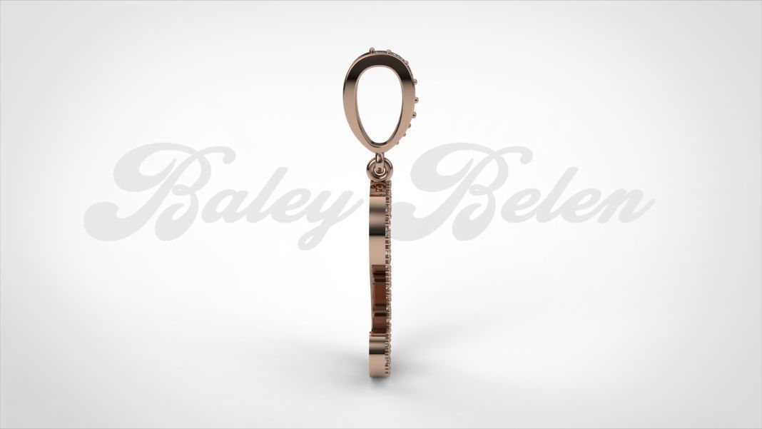 Pendant alphabet berkshire S  medium  3D print model_4