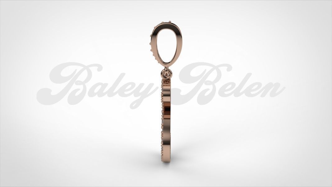 Pendant alphabet berkshire S  medium  3D print model_7