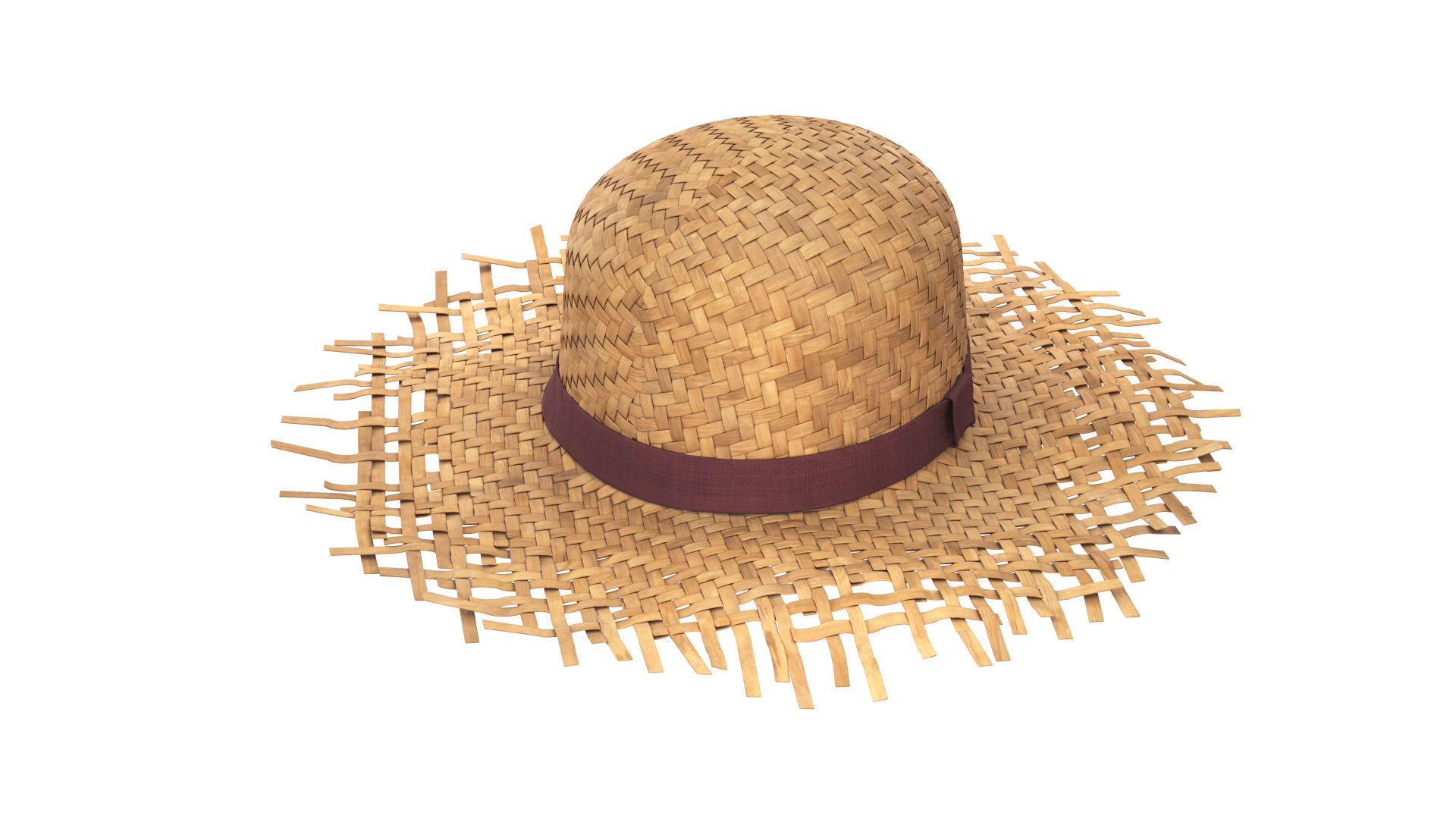 Straw hat 3D model_4