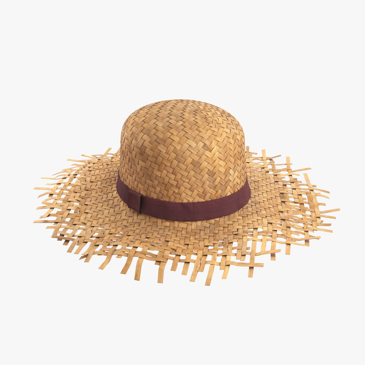 Straw hat 3D model_0