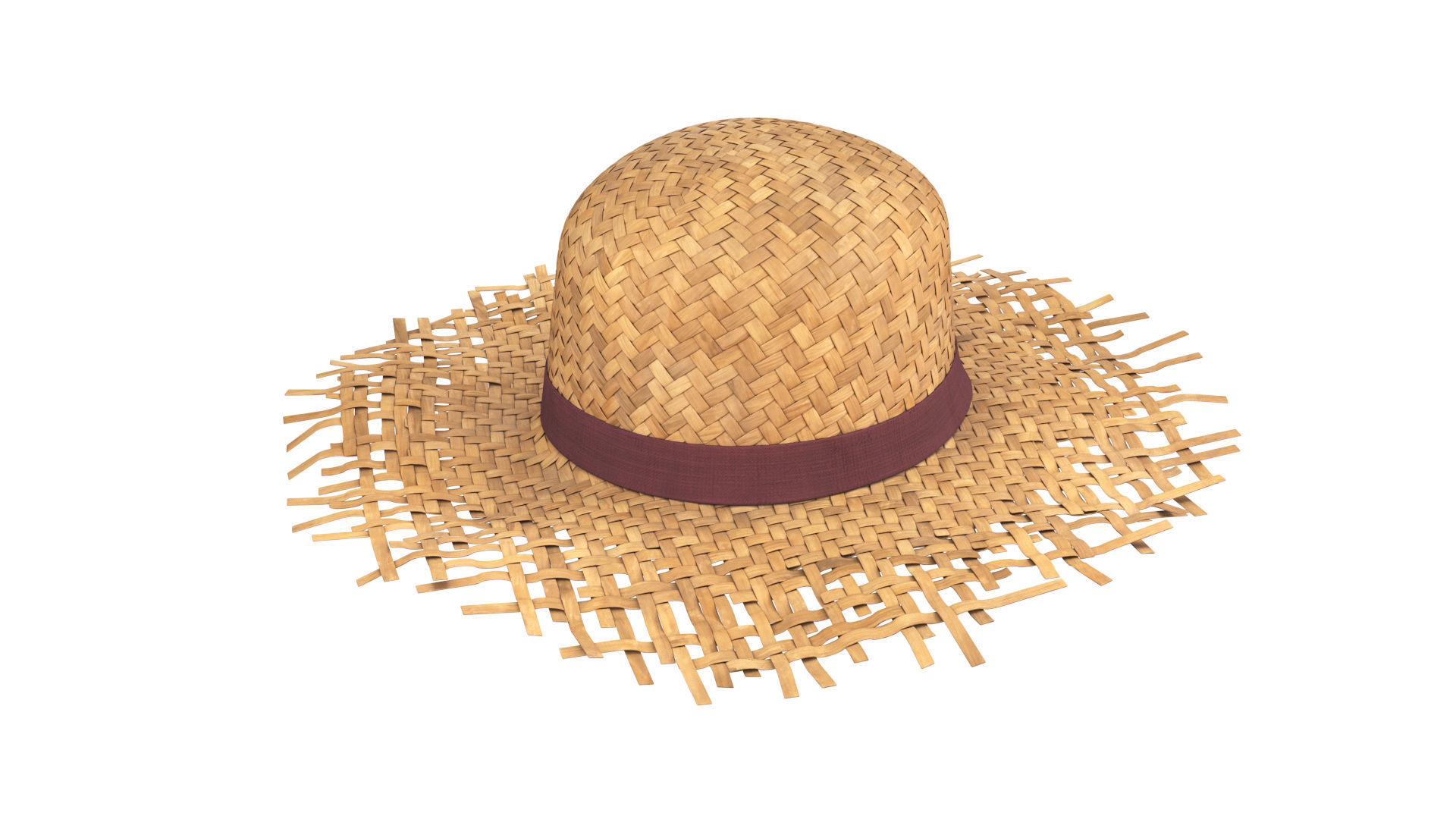 Straw hat 3D model_3