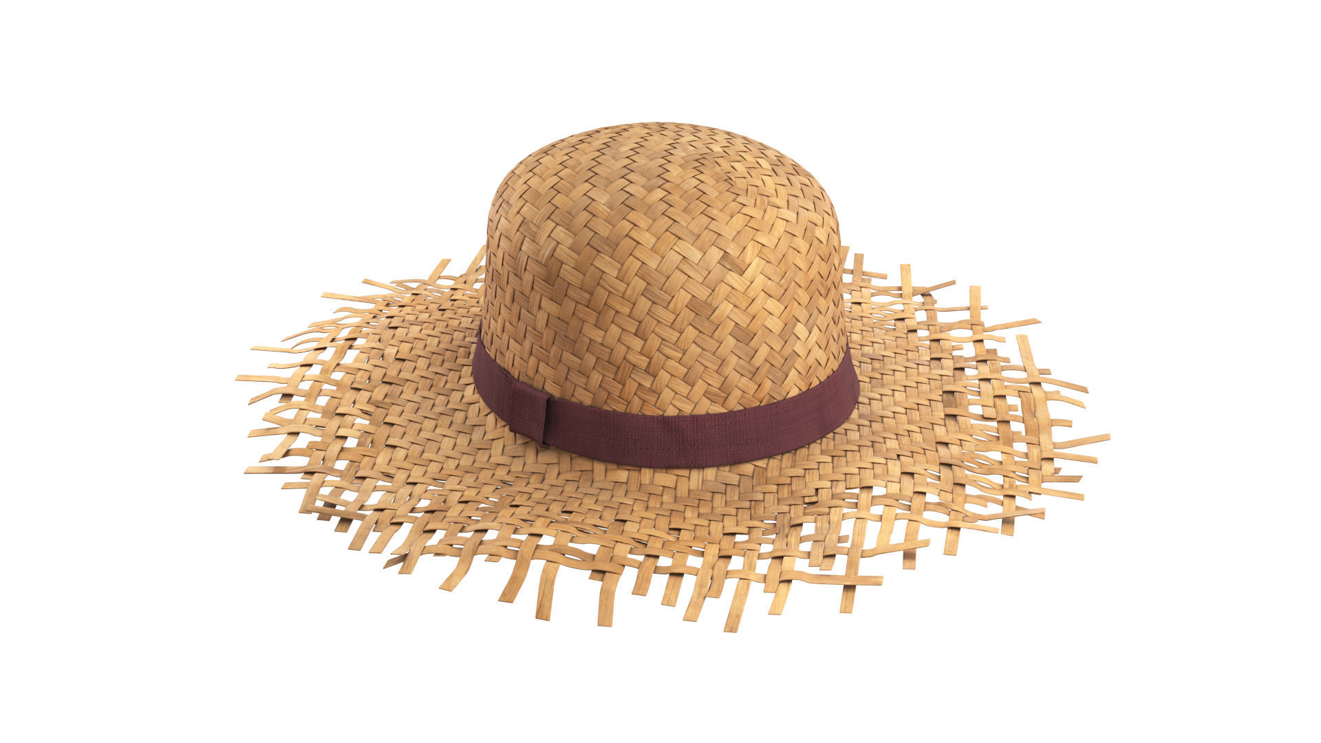Straw hat 3D model_2