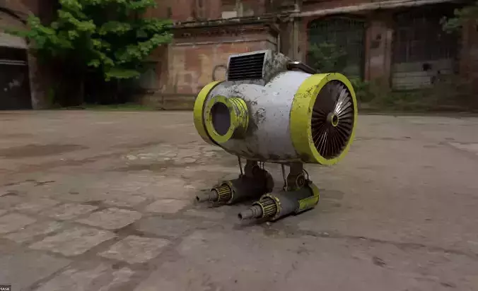 First Drone Turret Low-poly 3D model