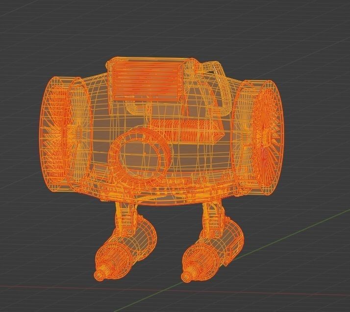 First Drone Turret Low-poly 3D model_2