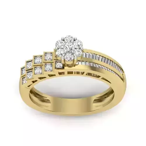 Solitaire Engagement Wedding Ring 3dm stl Render Detail