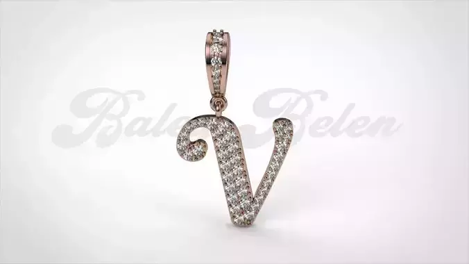 Pendant alphabet berkshire V medium