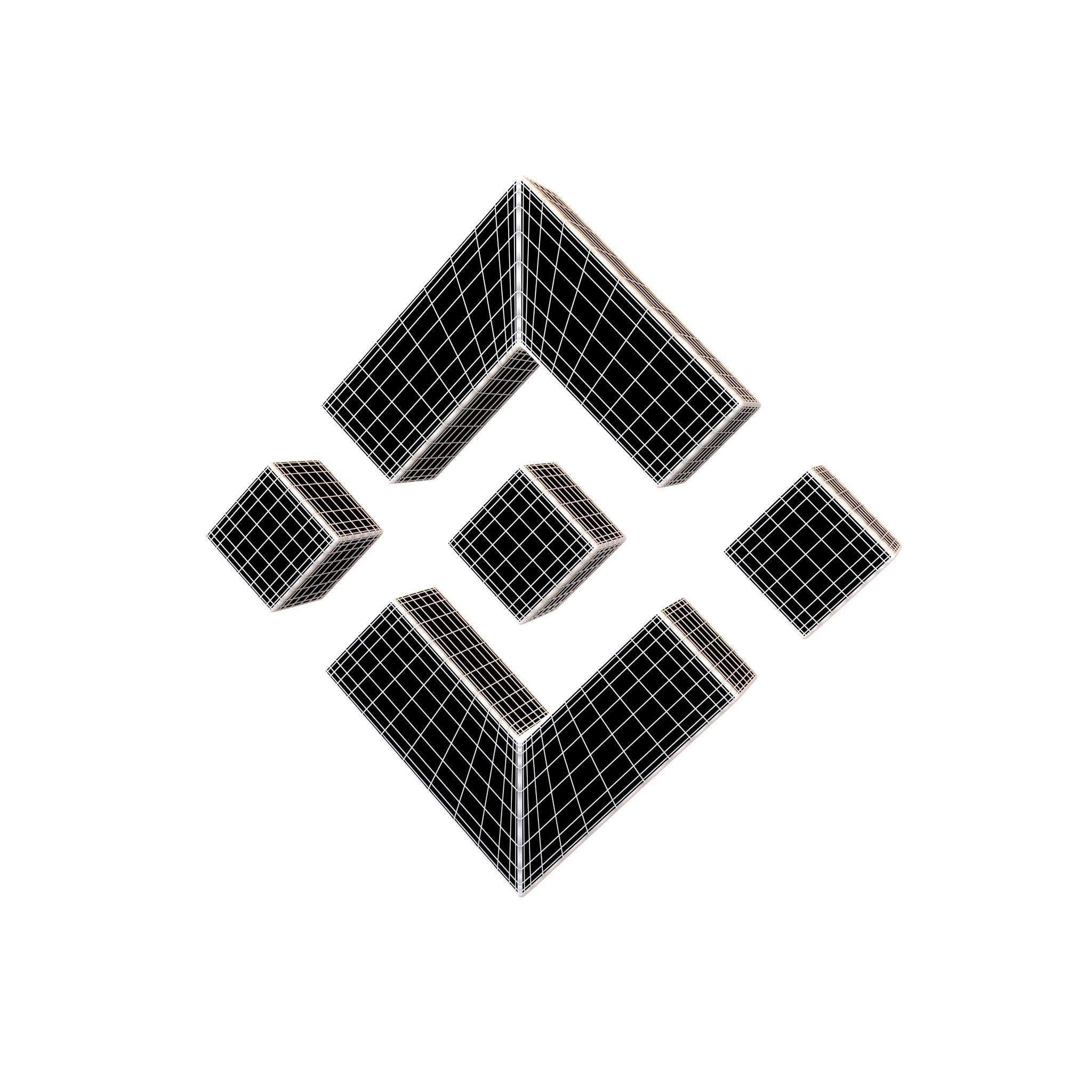 Binance Coin 006 Low-poly 3D model_4