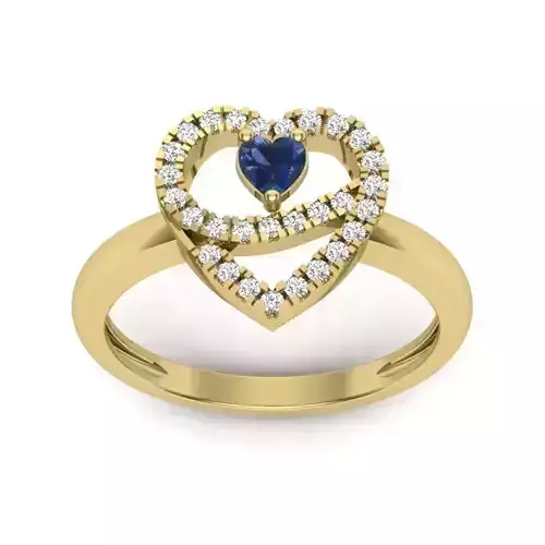 Solitaire Engagement Wedding Heart Stone  Ring 3D print model