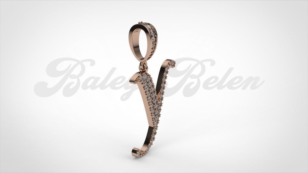 Pendant alphabet berkshire Y medium   3D print model_2