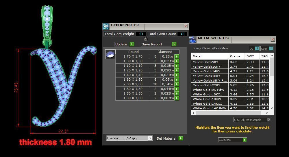 Pendant alphabet berkshire Y medium   3D print model_12
