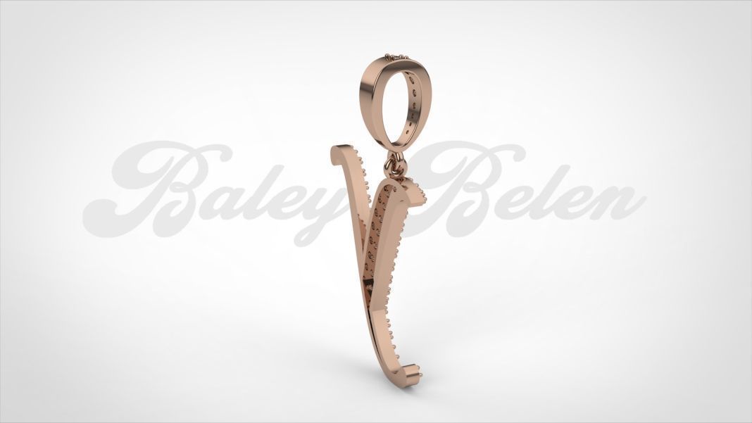 Pendant alphabet berkshire Y medium   3D print model_3