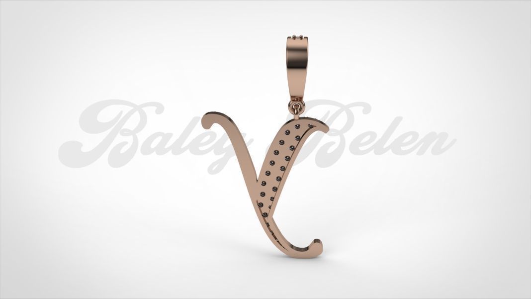 Pendant alphabet berkshire Y medium   3D print model_10