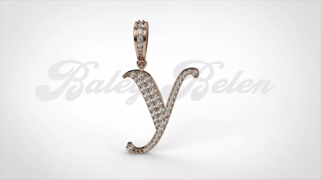 Pendant alphabet berkshire Y medium   3D print model_0