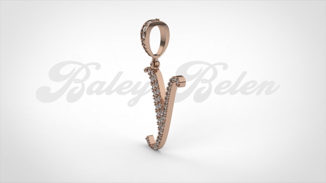 Pendant alphabet berkshire Y medium   3D print model_6