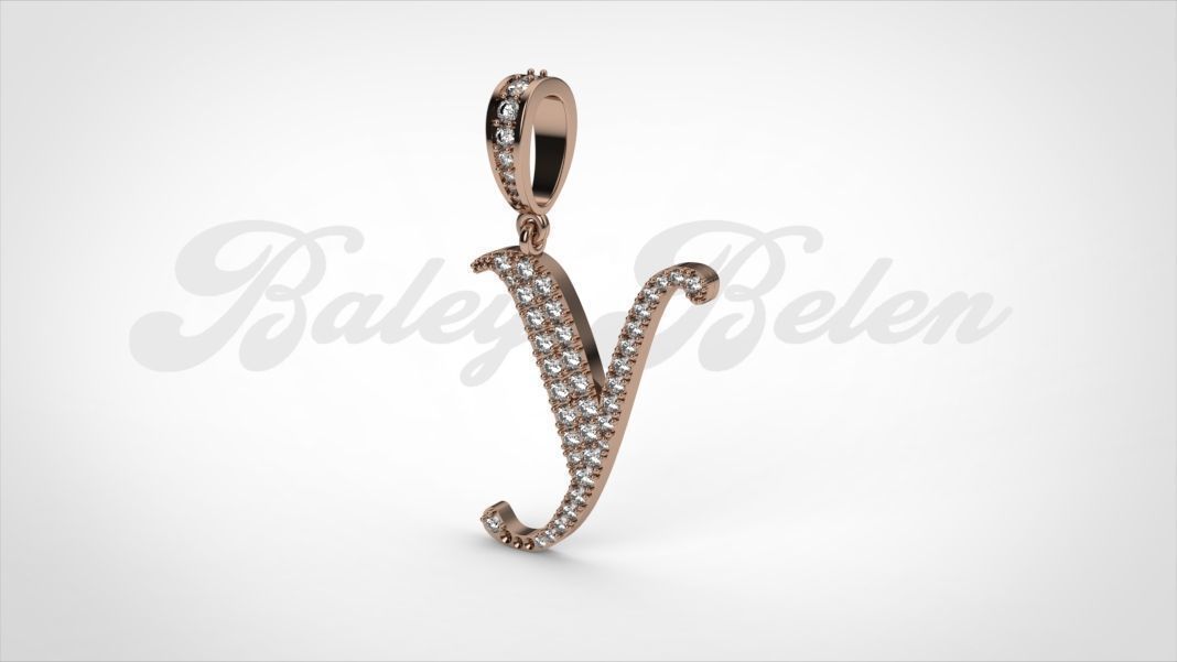 Pendant alphabet berkshire Y medium   3D print model_5