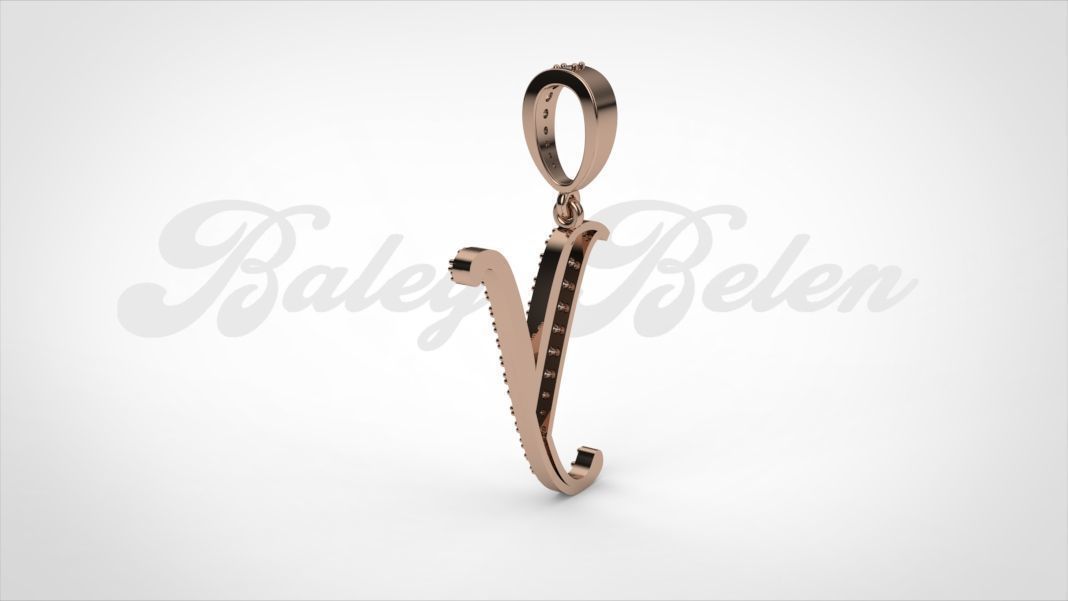 Pendant alphabet berkshire Y medium   3D print model_8