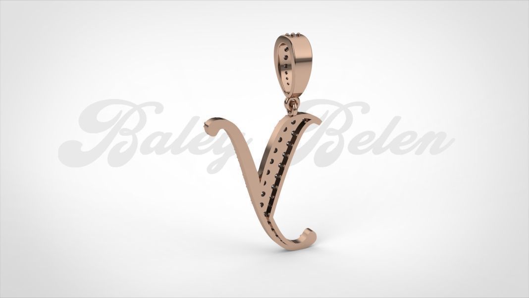 Pendant alphabet berkshire Y medium   3D print model_9