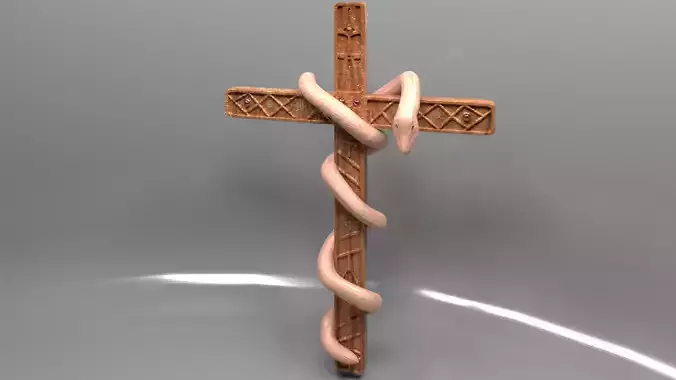 cross and snake 3D model