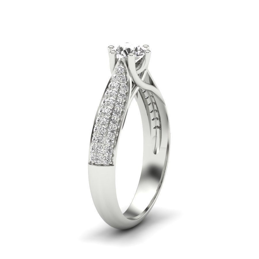 Solitaire Engagement Wedding Ring 3dm stl Render Detail 3D print model_9