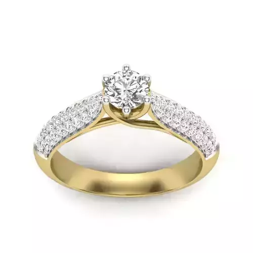 Solitaire Engagement Wedding Ring 3dm stl Render Detail