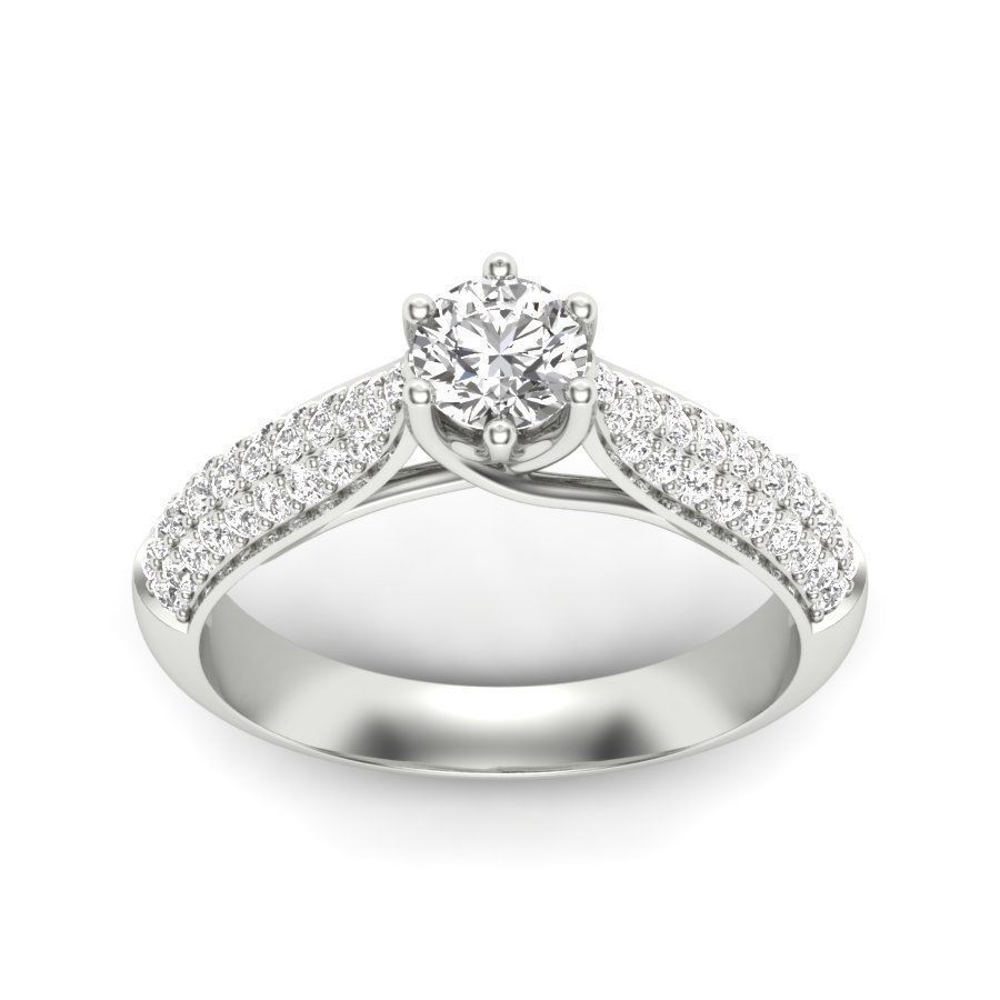 Solitaire Engagement Wedding Ring 3dm stl Render Detail 3D print model_7