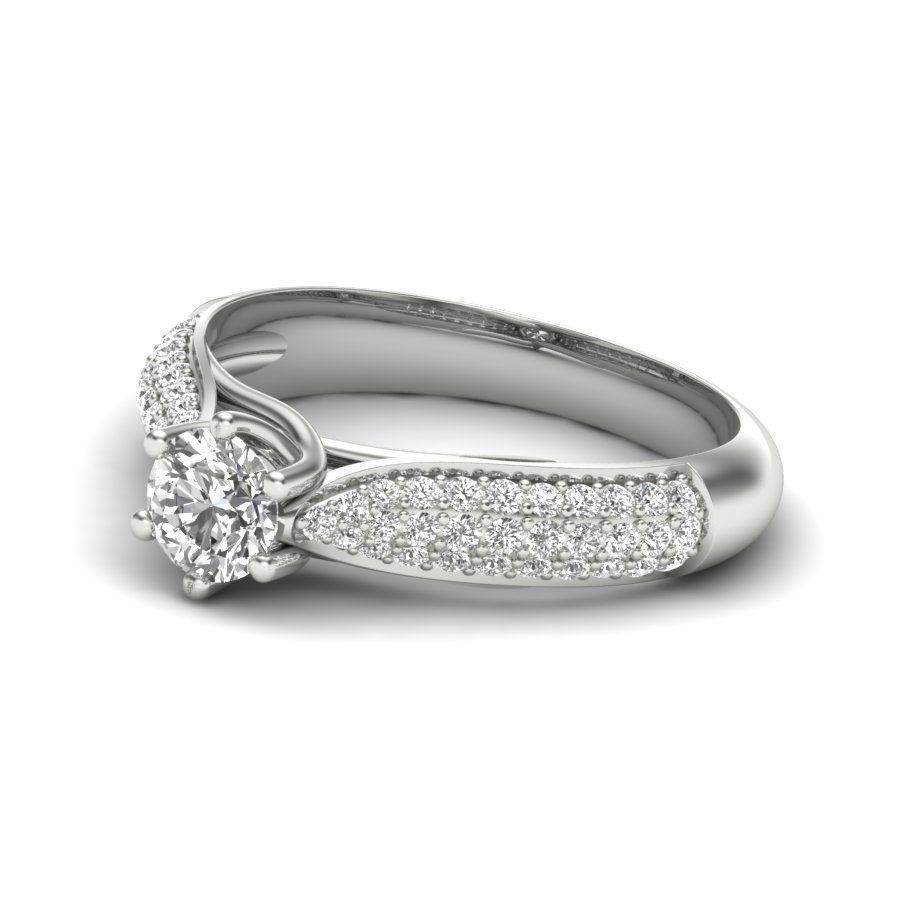 Solitaire Engagement Wedding Ring 3dm stl Render Detail 3D print model_10