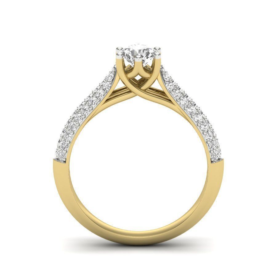 Solitaire Engagement Wedding Ring 3dm stl Render Detail 3D print model_2