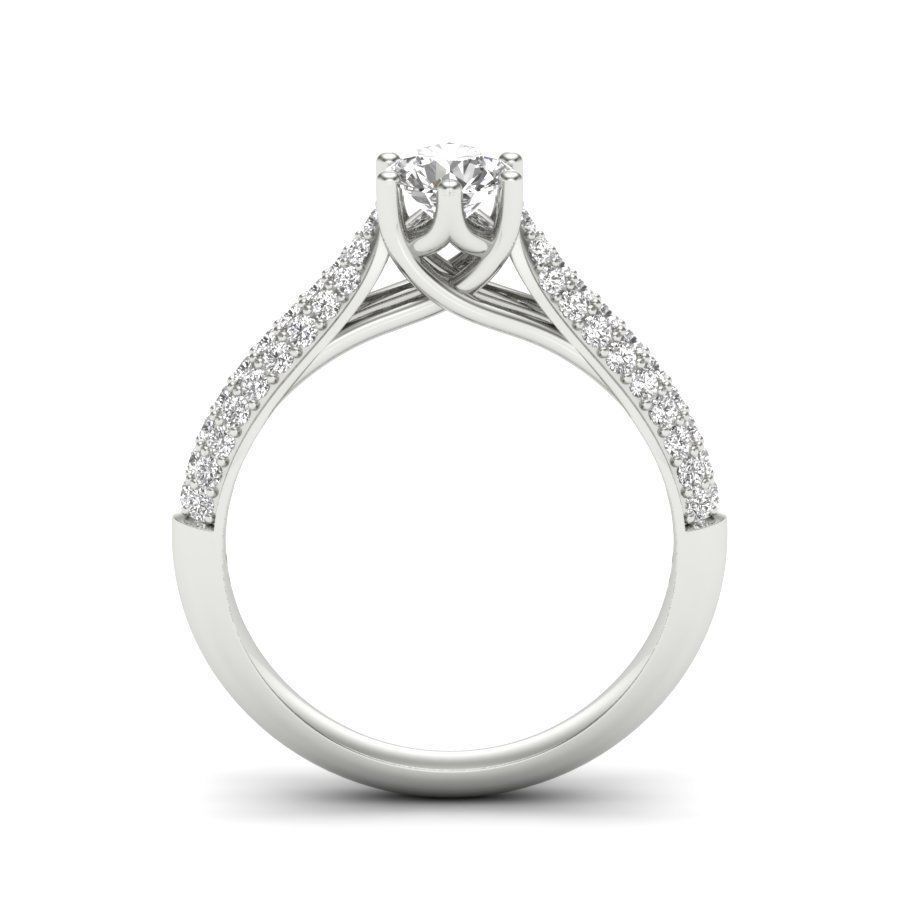 Solitaire Engagement Wedding Ring 3dm stl Render Detail 3D print model_8