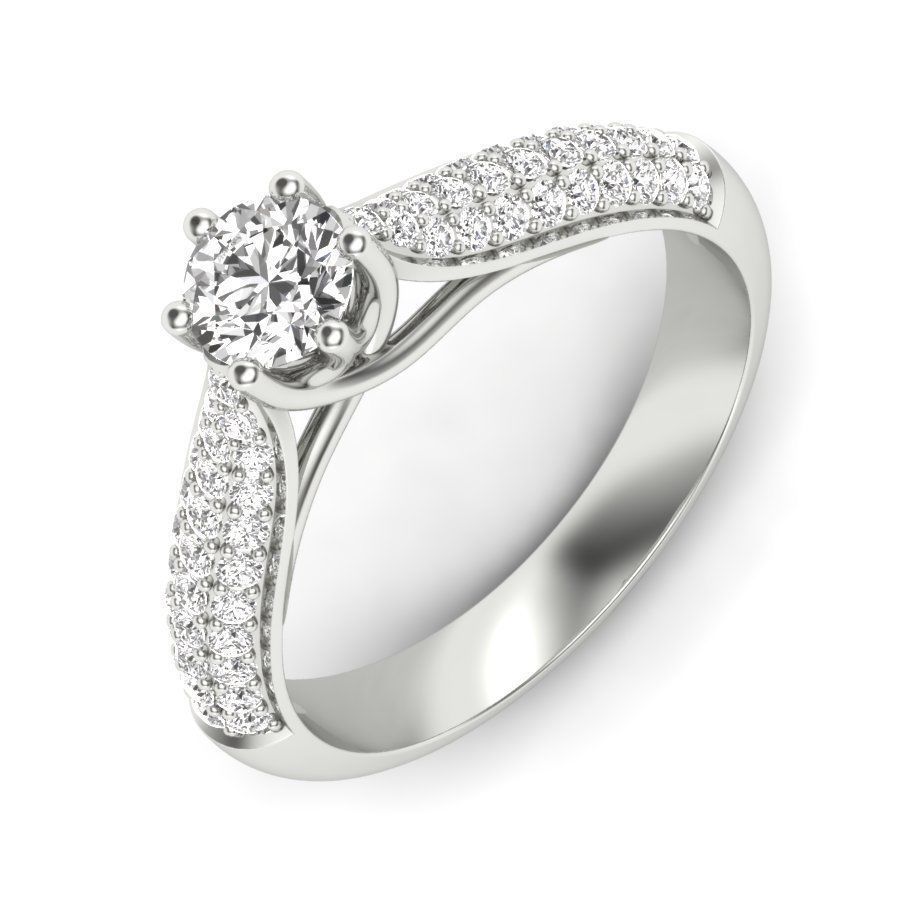 Solitaire Engagement Wedding Ring 3dm stl Render Detail 3D print model_6