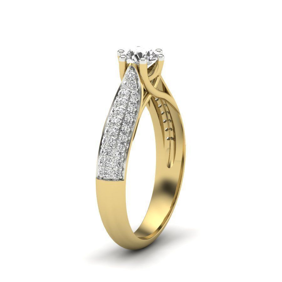 Solitaire Engagement Wedding Ring 3dm stl Render Detail 3D print model_3