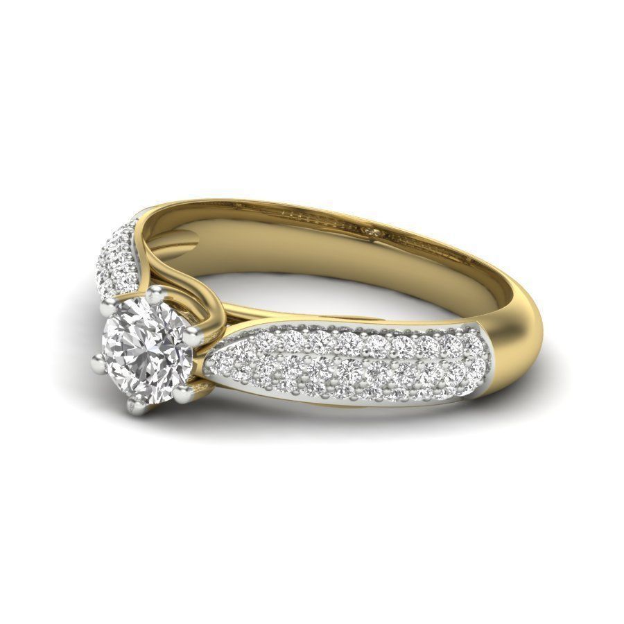 Solitaire Engagement Wedding Ring 3dm stl Render Detail 3D print model_4